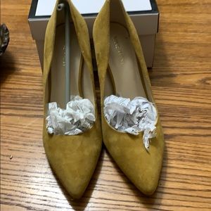 Nine West Yellow Suede High Heels Finlay Pump